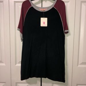 Black, Grey, and Maroon accent top